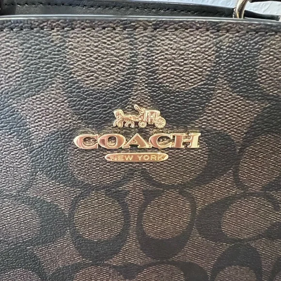 EUC Coach Black and Brown monogram Handbag - Picture 3 of 9